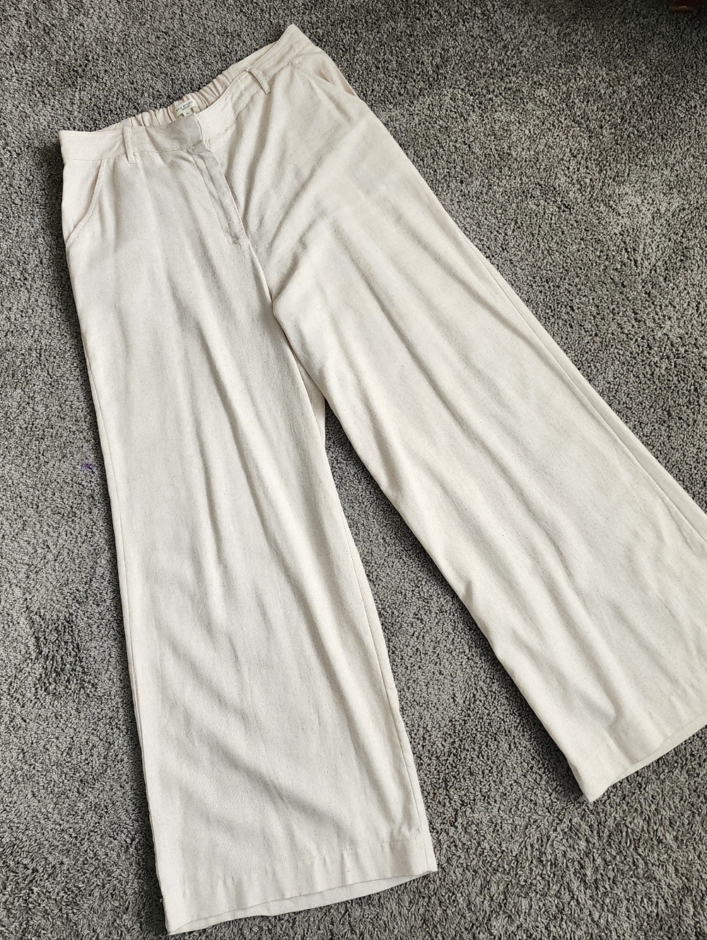 Max Studio Women’s 20% Linen Beige Pants Loose Sz XL